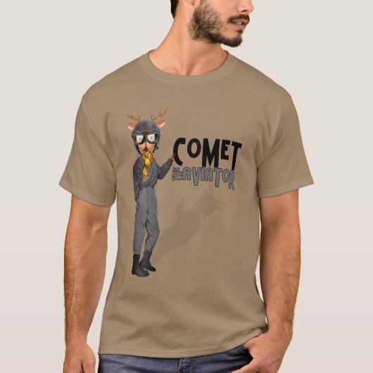 Comet Santa's Reindeer The Aviator T-shirt (Voorkant)
