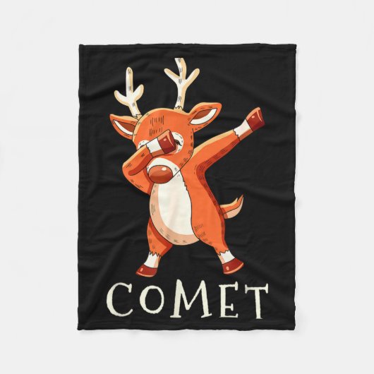 Comet Santas Reindeers Family Matching Outfit Chri Fleece Deken (Voorkant)