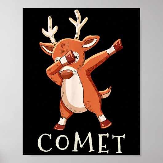 Comet Santas Reindeers Family Matching Outfit Chri Poster (Voorkant)