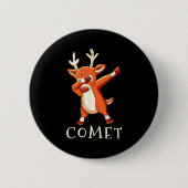 Comet Santas Reindeers Family Matching Outfit Chri Ronde Button 5,7 Cm (Voorkant)