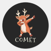 Comet Santas Reindeers Family Matching Outfit Chri Ronde Sticker (Voorkant)