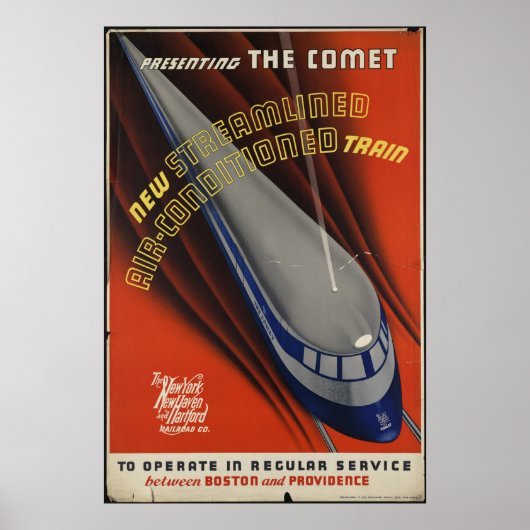 Comet Train Vintage Travel Poster en Retro Prints (Voorkant)