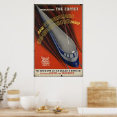 Comet Train Vintage Travel Poster en Retro Prints (Keuken)