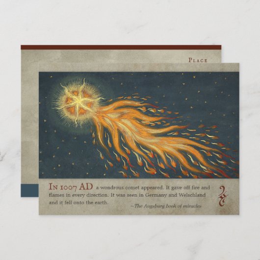 Comet uit het Augsburg-wonderboek CC0477 Briefkaart (Voorkant / Achterkant)