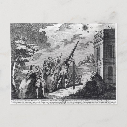 Comet van Halley, waargenomen in 1759 door Cassini Briefkaart (Voorkant)