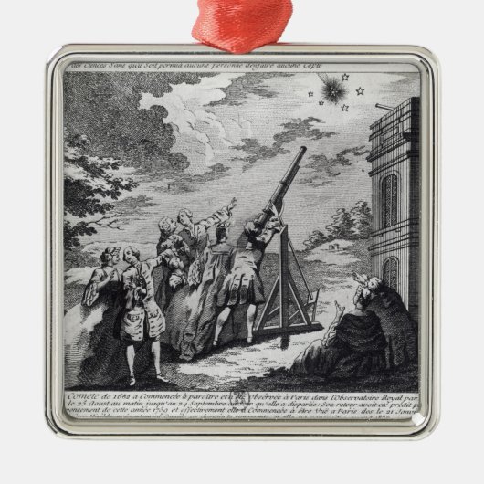 Comet van Halley, waargenomen in 1759 door Cassini Metalen Ornament (Voorkant)