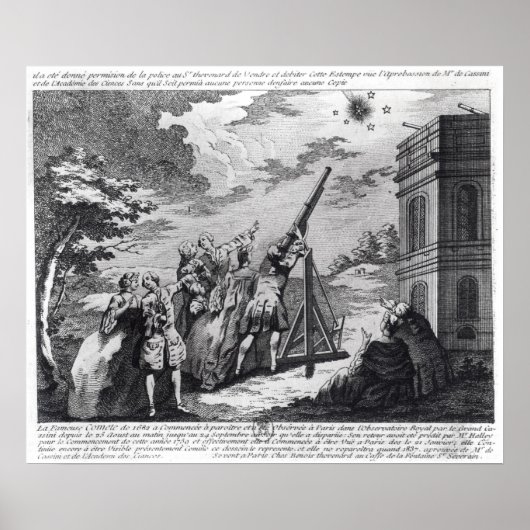 Comet van Halley, waargenomen in 1759 door Cassini Poster (Voorkant)