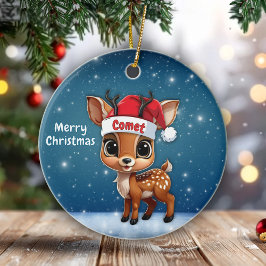 Comet Whimsical Reindeer Baby Woodland Animal 🦌🎄 Keramisch Ornament