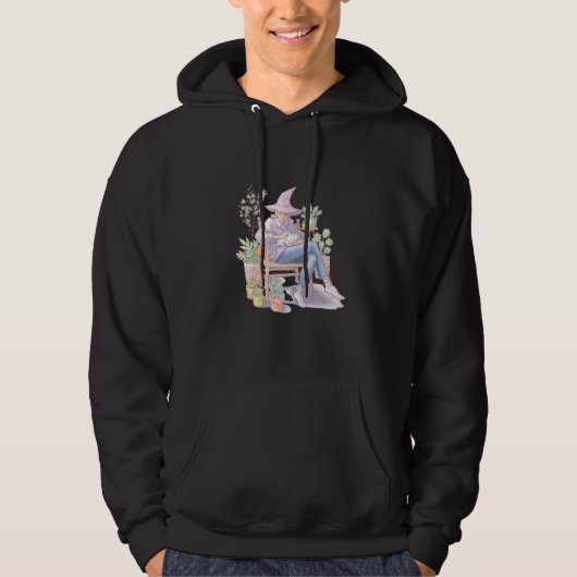 Comfi Girl Plants Cat Hoodie (Voorkant)