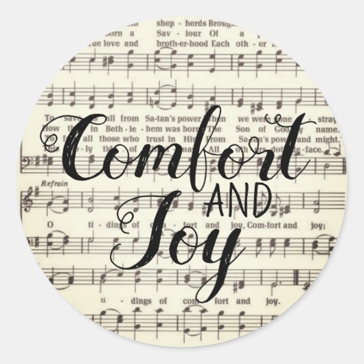 Comfort and Joy Classic Round Sticker (Voorkant)