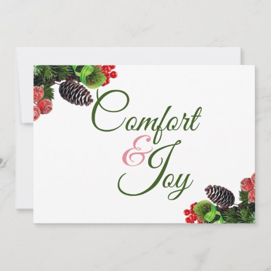 Comfort and Joy Flat Holiday Kaart (Voorkant)
