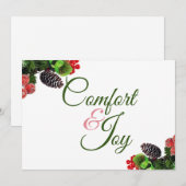 Comfort and Joy Flat Holiday Kaart (Voorkant / Achterkant)