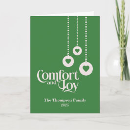 "Comfort and Joy" Groene Kerst Kaart