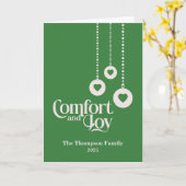 "Comfort and Joy" Groene Kerst Kaart (Gele Bloem)