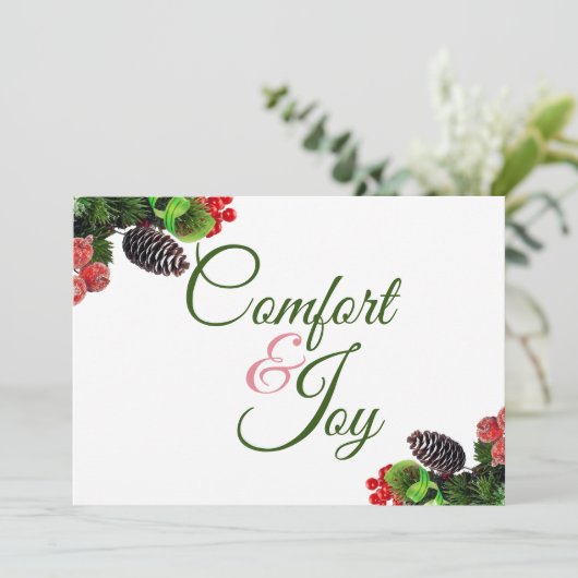 Comfort And Joy Kerstkaart (Staand voorkant)