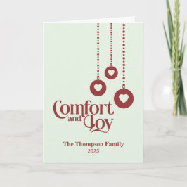 "Comfort and Joy" Lichtgroene Kerst Kaart