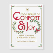 Comfort and Joy Merry Christmas Magnetische Kaart (Voorkant)