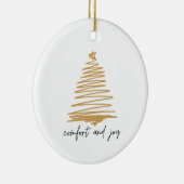 Comfort and Joy Simple Elegant Kerstversiering Keramisch Ornament (Rechts)