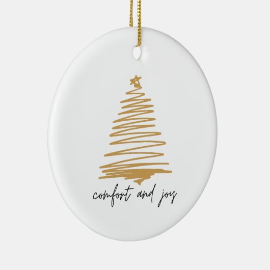 Comfort and Joy Simple Elegant Kerstversiering Keramisch Ornament (Rechts)