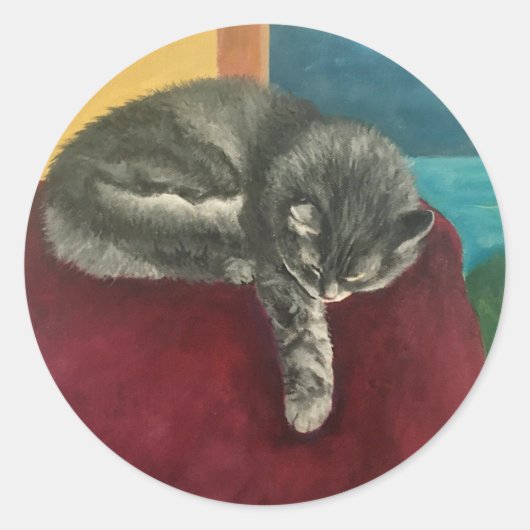 Comfort Cat Ronde Sticker (Voorkant)