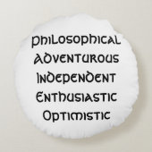 Comfort Cushion: Omarm je innerlijke Boogschutter Rond Kussen (Achterkant)