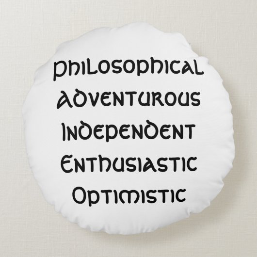 Comfort Cushion: Omarm je innerlijke Boogschutter Rond Kussen (Achterkant)