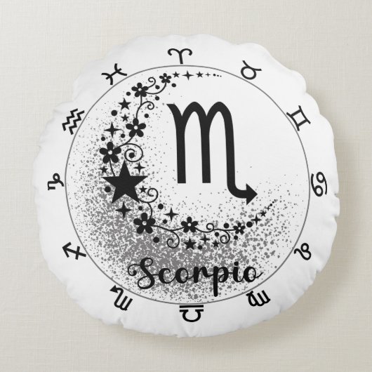 Comfort Cushion: Omarm je innerlijke Schorpioen Rond Kussen (Voorkant)