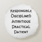 Comfort Cushion: Omarm je innerlijke Steenbok Rond Kussen (Achterkant)