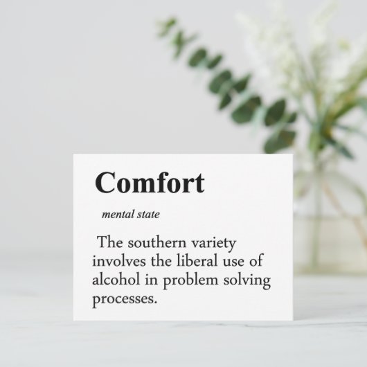 Comfort Definition Briefkaart (Staand voorkant)