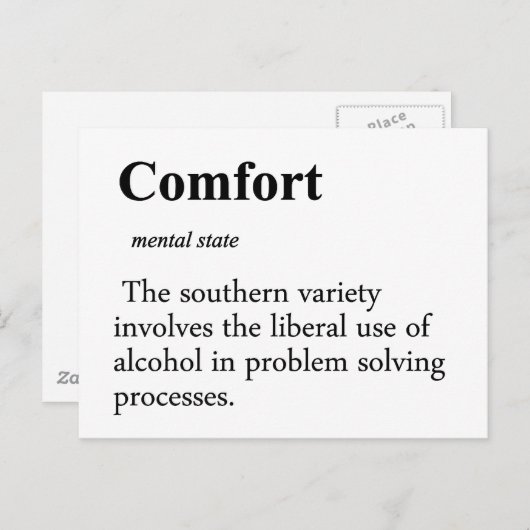 Comfort Definition Briefkaart (Voorkant / Achterkant)