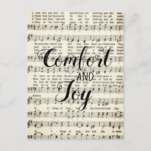 Comfort en Joy Briefkaart (Voorkant)
