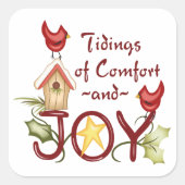 Comfort en Joy Vierkante Sticker (Voorkant)