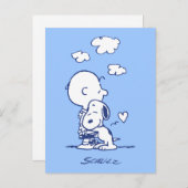Comfort en veiligheid | Charlie & Snoopy Hug Briefkaart (Voorkant / Achterkant)