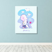 Comfort en veiligheid | Charlie & Snoopy Hug Canvas Afdruk (Insitu (Houten vloer))