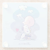 Comfort en veiligheid | Charlie & Snoopy Hug Glazen Onderzetter (Achterkant)