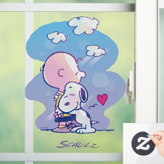 Comfort en veiligheid | Charlie & Snoopy Hug Raamsticker (Huis)