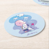 Comfort en veiligheid | Charlie & Snoopy Hug Ronde Kartonnen Onderzetter (Gebogen)