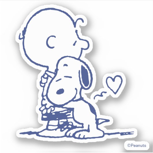 Comfort en veiligheid | Charlie & Snoopy Hug Sticker (Voorkant)