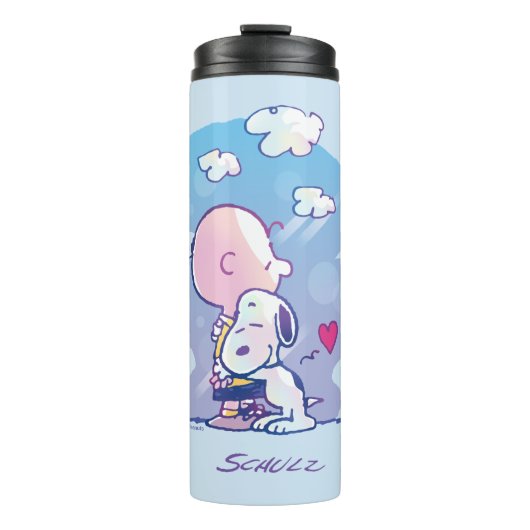Comfort en veiligheid | Charlie & Snoopy Hug Thermosbeker (Voorkant)