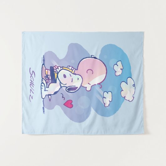 Comfort en veiligheid | Charlie & Snoopy Hug Wandkleed (Voorkant (horizontaal))