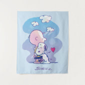 Comfort en veiligheid | Charlie & Snoopy Hug Wandkleed (Voorkant)