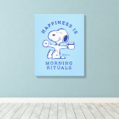 Comfort en veiligheid | Geluk is een ochtendrituee Canvas Afdruk (Insitu (Houten vloer))