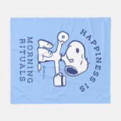 Comfort en veiligheid | Geluk is een ochtendrituee Fleece Deken (Voorkant (Horizontaal))