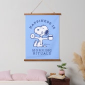 Comfort en veiligheid | Geluk is een ochtendrituee Hangend Wandkleed (Slaapkamer)