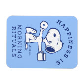 Comfort en veiligheid | Geluk is een ochtendrituee Magneet (Horizontaal)