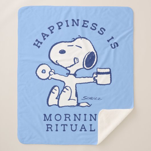 Comfort en veiligheid | Geluk is een ochtendrituee Sherpa Deken (Voorkant)