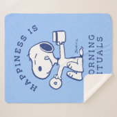 Comfort en veiligheid | Geluk is een ochtendrituee Sherpa Deken (Voorkant (horizontaal))