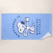 Comfort en veiligheid | Geluk is een ochtendrituee Strandlaken (Voorkant)