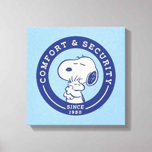 Comfort en veiligheid | Snoopy & Woodstock Hug Canvas Afdruk (Voorkant)