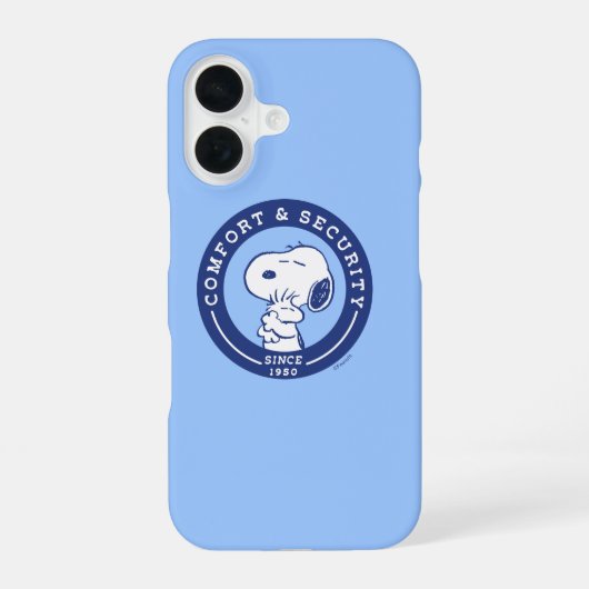 Comfort en veiligheid | Snoopy & Woodstock Hug iPhone 16 Hoesje (Achterkant)